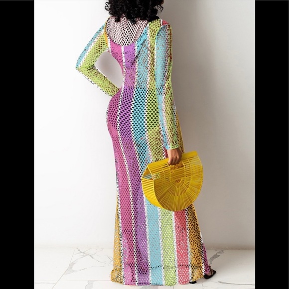 HP Color block fishnet design hooded - Picture 3 of 3